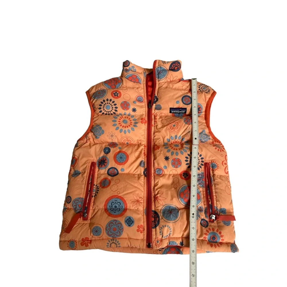 Patagonia Girls Goose Down Orange Puffer Vest Size M‎